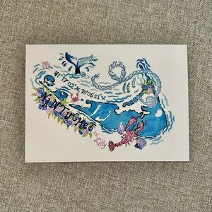 Whimsical Nantucket Map Art Print